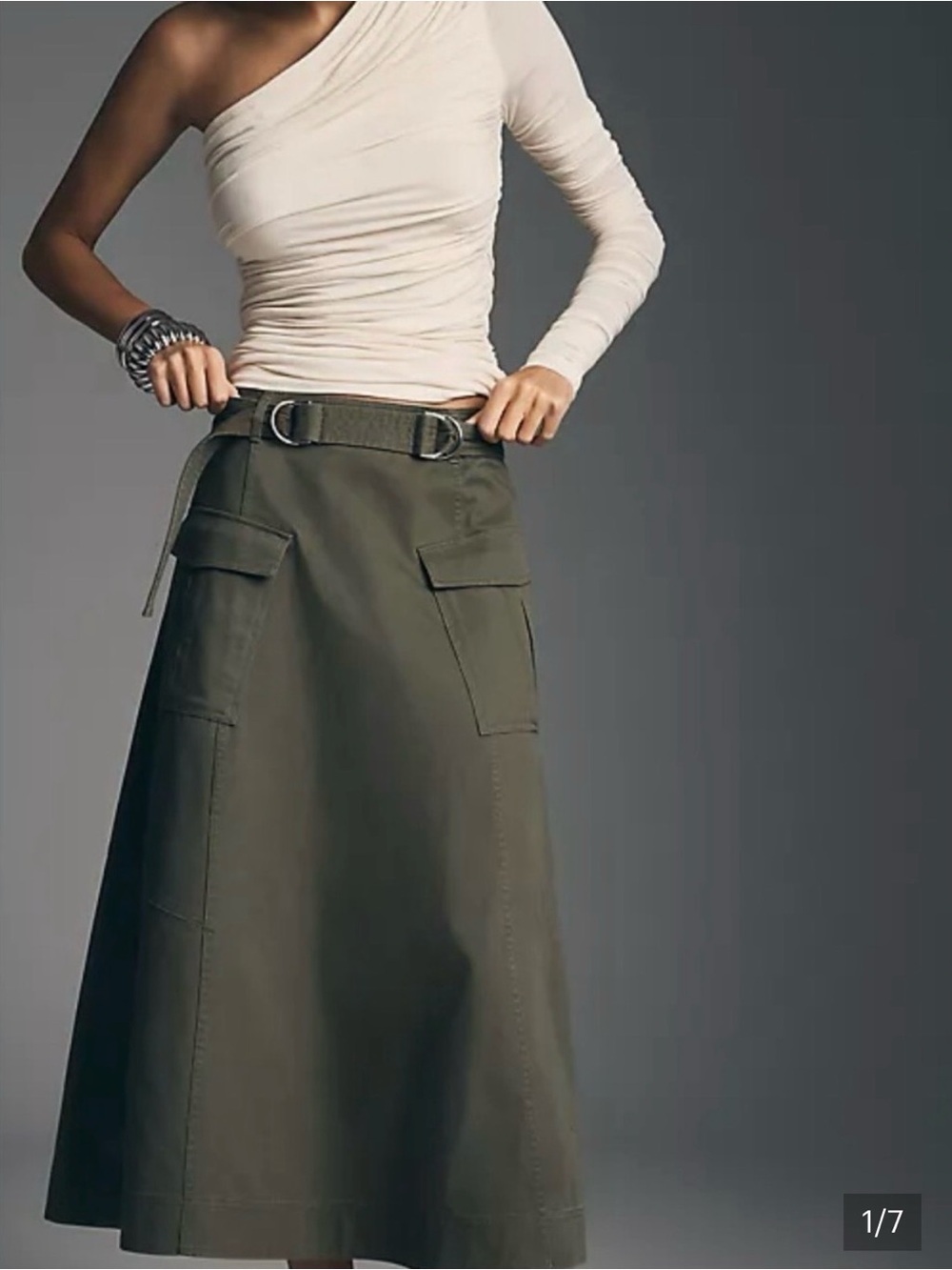 Derek Lam 10 Crosby Women's Philomena Cotton Drill Utility Skirt